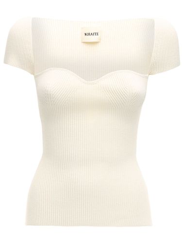 Ista Cap Sleeve Ribbed Viscose Blend Top - KHAITE - Modalova