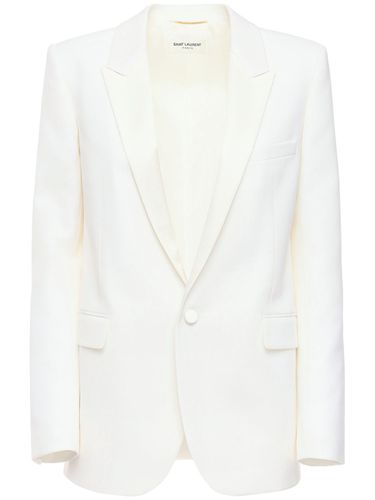 Classic Wool Blazer W/ Satin Lapels - SAINT LAURENT - Modalova