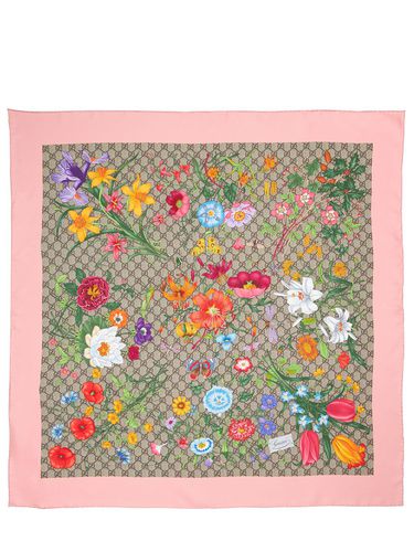 Flora Printed Silk Scarf - GUCCI - Modalova