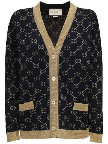 Gg Supreme Cotton & Lurex Cardigan - GUCCI - Modalova