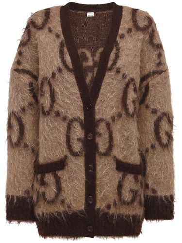 Cardigan Oversize In Maglia Di Misto Mohair Gg - GUCCI - Modalova