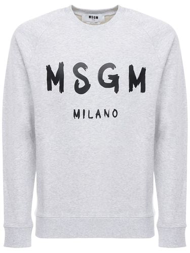 Felpa In Jersey Di Cotone Con Logo - MSGM - Modalova