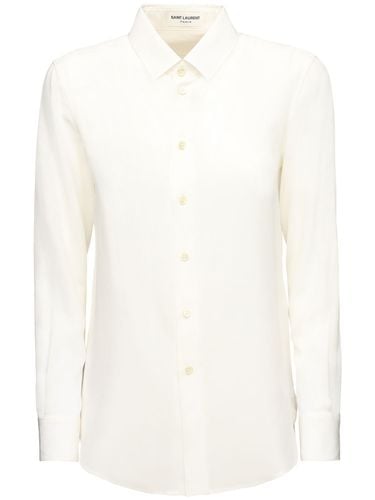 Silk Crepe De Chine Shirt - SAINT LAURENT - Modalova