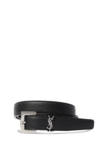 Cm Ysl Textured Leather Belt - SAINT LAURENT - Modalova