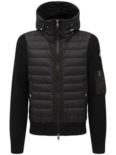 Wool Blend Tricot Down Jacket - MONCLER - Modalova