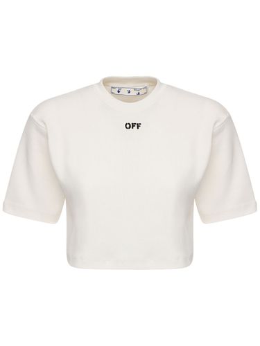 Off Cotton Blend Jersey T-shirt - OFF-WHITE - Modalova