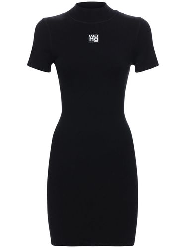 Logo Stretch Jersey Mini Dress - ALEXANDER WANG - Modalova