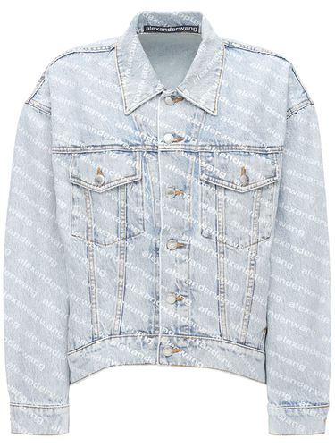 Logo Printed Cotton Denim Jacket - ALEXANDER WANG - Modalova