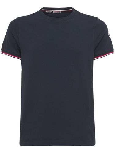 Stretch Cotton Jersey T-shirt - MONCLER - Modalova