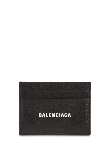 Logo Leather Card Holder - BALENCIAGA - Modalova