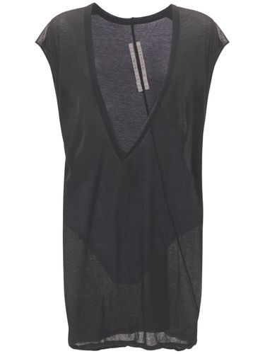 Camiseta Larga De Jersey De Algodón Transparente - RICK OWENS - Modalova