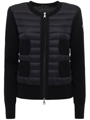 Padded Virgin Wool Zip-up Down Cardigan - MONCLER - Modalova