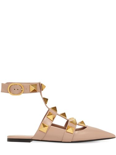 Mm Roman Stud Leather Flats - VALENTINO GARAVANI - Modalova