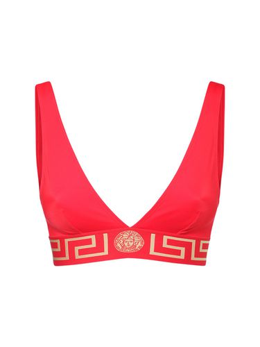 Triangle Bikini Top W/ Greek Motif - VERSACE - Modalova