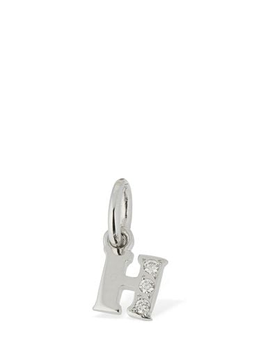 Kt White Gold H Charm W/ Diamonds - DODO - Modalova