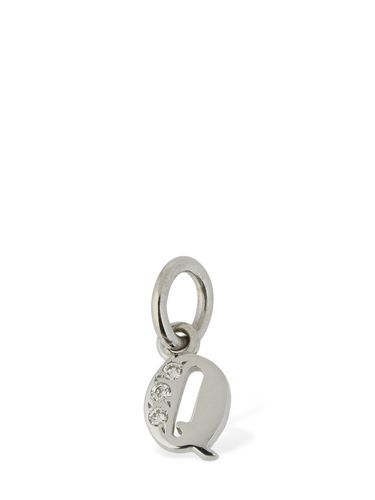 Kt White Gold Q Charm W/ Diamonds - DODO - Modalova