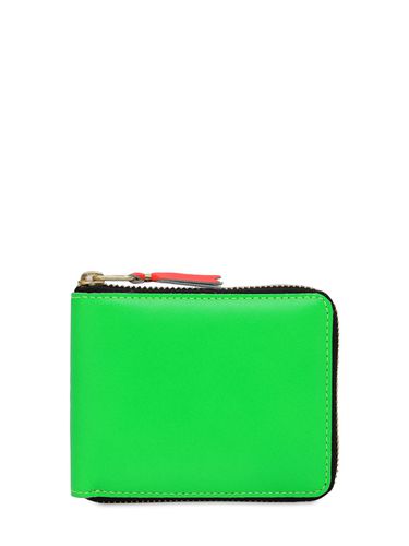 Super Fluo Leather Zip-around Wallet - COMME DES GARÇONS WALLET - Modalova