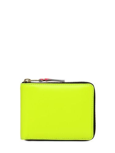 Super Fluo Leather Zip-around Wallet - COMME DES GARÇONS WALLET - Modalova