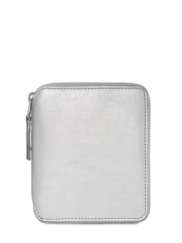 Silver Leather Zip-around Wallet - COMME DES GARÇONS WALLET - Modalova