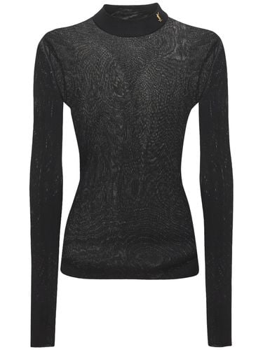 Silk Knit Top - SAINT LAURENT - Modalova