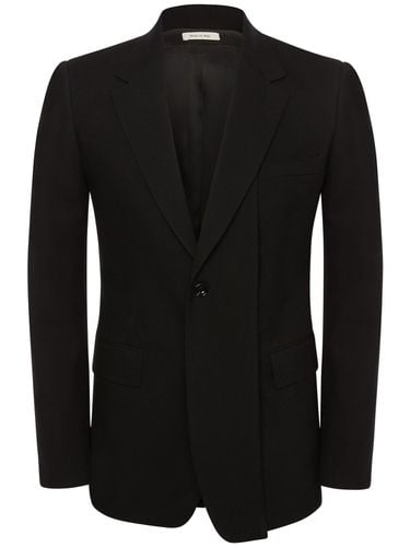 Single Breast Wool Gabardine Blazer - ALEXANDER MCQUEEN - Modalova