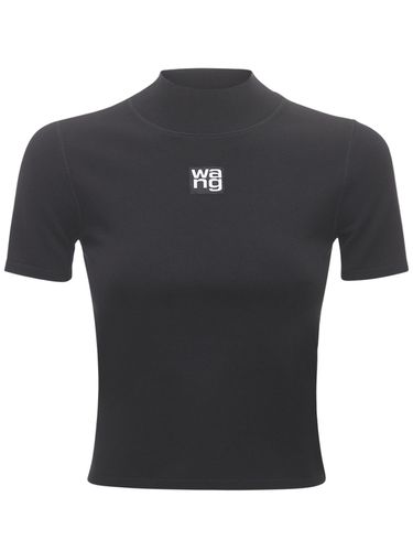 Camiseta De Jersey Stretch Con Parche Con Logo - ALEXANDER WANG - Modalova