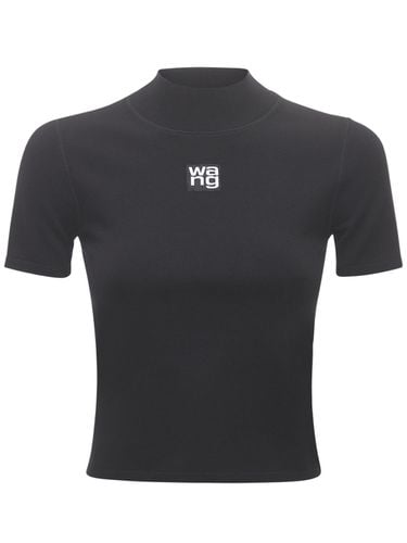 T-shirt Aus Stretch-jersey Mit Logo - ALEXANDER WANG - Modalova