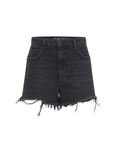 Cotton Denim Shorts W/ Raw Cut Hem - ALEXANDER WANG - Modalova