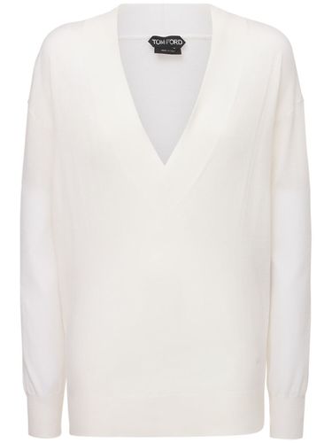 Cashmere & Silk Knit V Neck Sweater - TOM FORD - Modalova