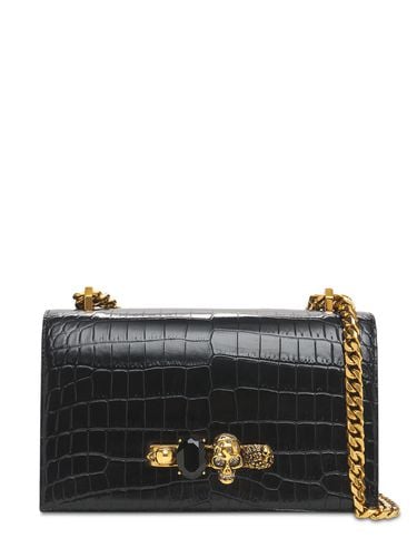 Embossed Leather Jeweled Shoulder Bag - ALEXANDER MCQUEEN - Modalova