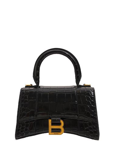 Xs Hourglass Croc Embossed Leather Bag - BALENCIAGA - Modalova