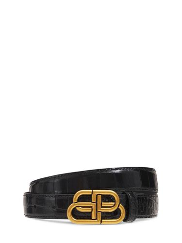 Cm Bb Leather Belt - BALENCIAGA - Modalova