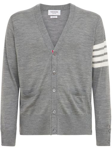 Bar Wool Fine Knit Cardigan - THOM BROWNE - Modalova