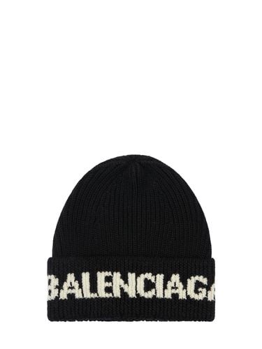 Gorro Beanie De Lana Con Logo - BALENCIAGA - Modalova