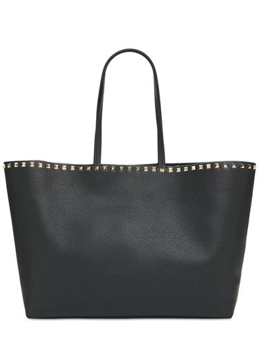 Large Rockstud Leather Tote Bag - VALENTINO GARAVANI - Modalova