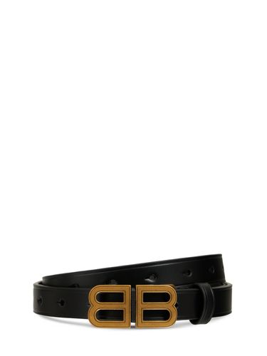 Bb Houlglass Croc Embossed Leather Belt - BALENCIAGA - Modalova