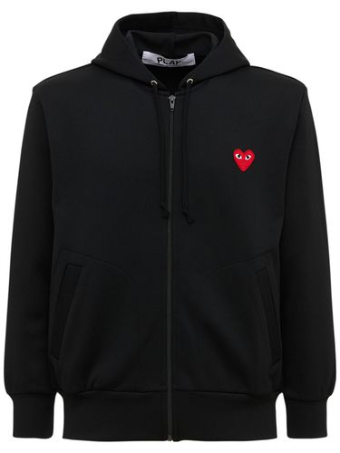 Mini Heart Patch Zip-up Jersey Hoodie - COMME DES GARÇONS PLAY - Modalova