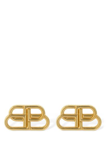 Bb Brass Stud Earrings - BALENCIAGA - Modalova