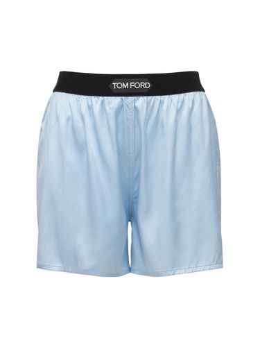 Logo Silk Satin Mini Shorts - TOM FORD - Modalova