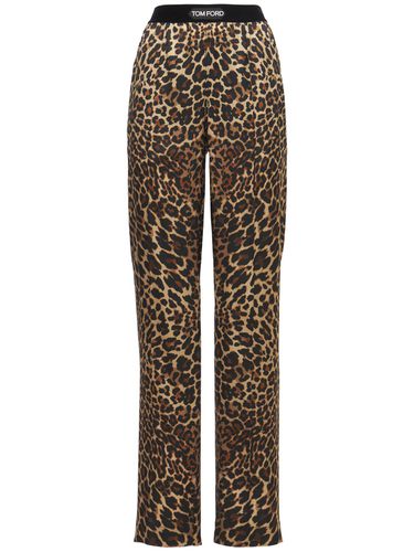 Printed Logo Silk Satin Pajama Pants - TOM FORD - Modalova