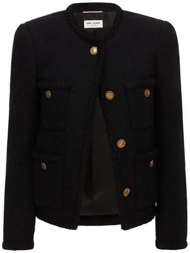 Tweed Diamond Pocket Short Jacket - SAINT LAURENT - Modalova