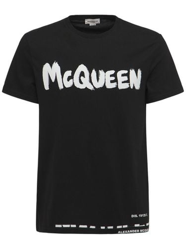 Logo Printed Cotton Jersey T-shirt - ALEXANDER MCQUEEN - Modalova