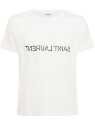 Printed Cotton T-shirt - SAINT LAURENT - Modalova