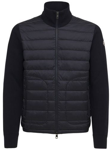 Wool Blend Tricot Down Jacket - MONCLER - Modalova