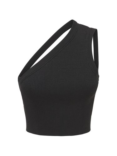 La Maille Ascu Linen Knit Rib Crop Top - JACQUEMUS - Modalova