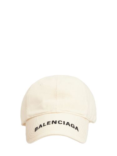 Logo Visor Cotton Baseball Cap - BALENCIAGA - Modalova