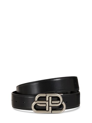 Cm Bb Reversible Leather Belt - BALENCIAGA - Modalova