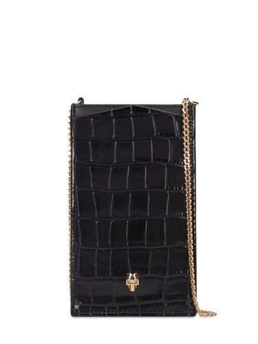 Croc Embossed Leather Phone Case - ALEXANDER MCQUEEN - Modalova