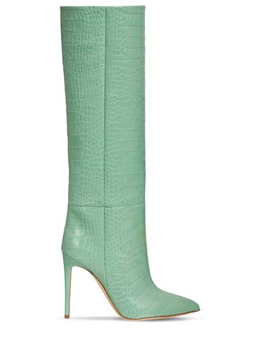 Mm Croc Embossed Leather Tall Boots - PARIS TEXAS - Modalova