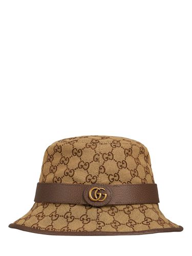 Gg Cotton Blend Canvas Bucket Hat - GUCCI - Modalova